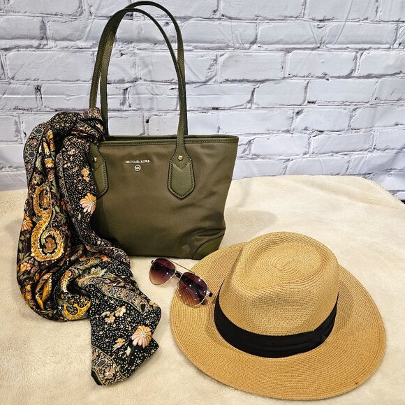 MICHAEL KORS, Eva olive colour tote bag - Picture 5 of 12